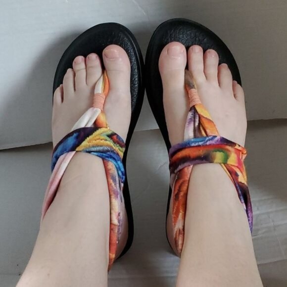 Sanuk Sandals Shoes Yoga Mat Sling 2 Fabric Tie Dye Women's WOMAN'S Size 6 - Picture 2 of 16